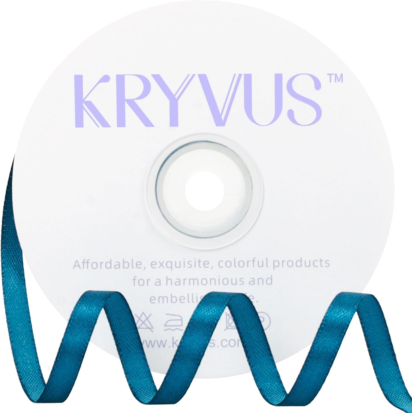 Turquoise Satin Ribbon 1/4 inch X Continuous 50 Yards, Single Face Polyester Ribbon Perfect for Gift Wrapping, Flower Bouquet, Wedding Decor, Crafts, Bow Making, Sewing and More