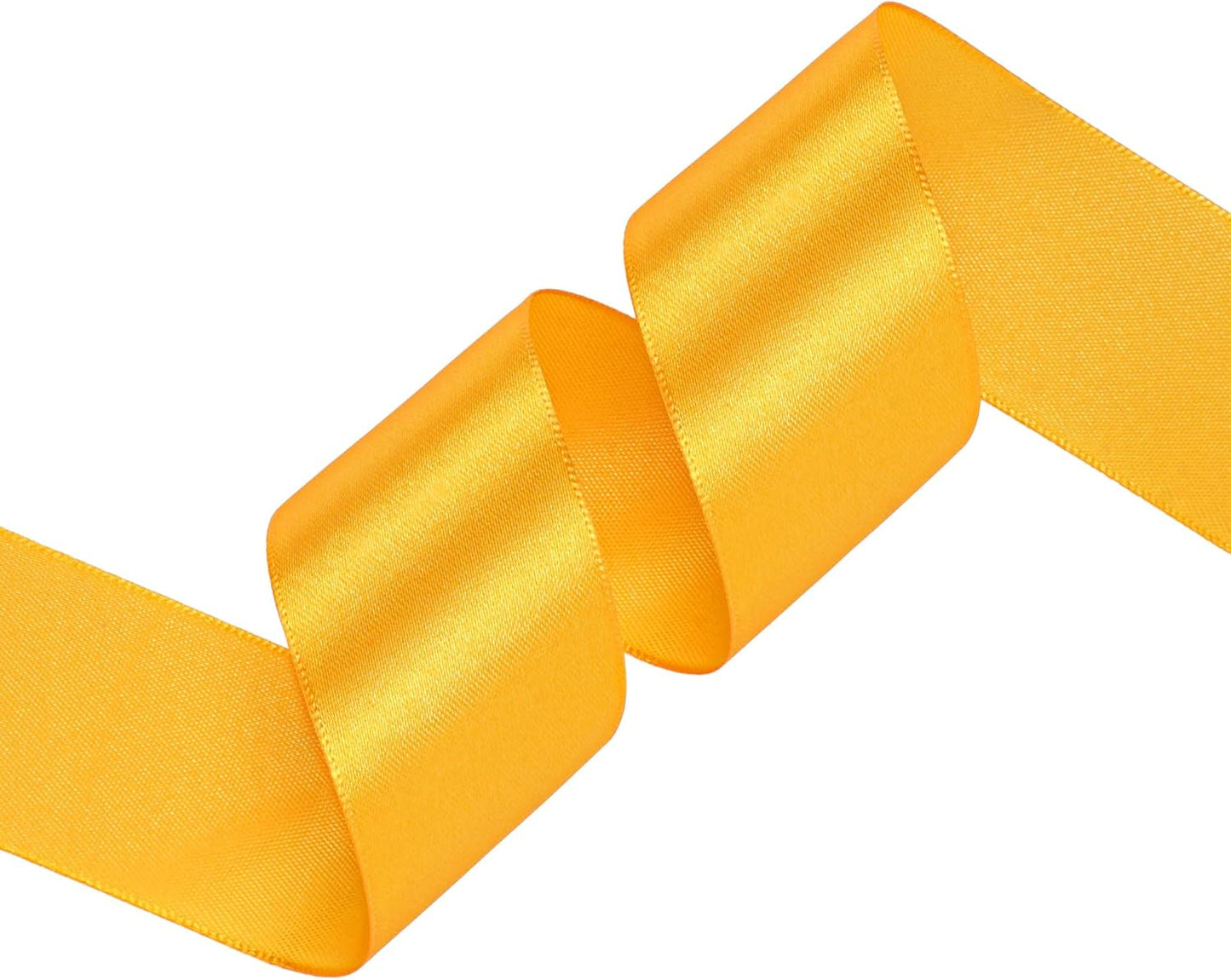 Yellow Satin Ribbon 1-1/2 inch X Continuous 25 Yards, Single Face Polyester Ribbon Perfect for Gift Wrapping, Flower Bouquet, Wedding Decor, Crafts, Bow Making, Sewing and More