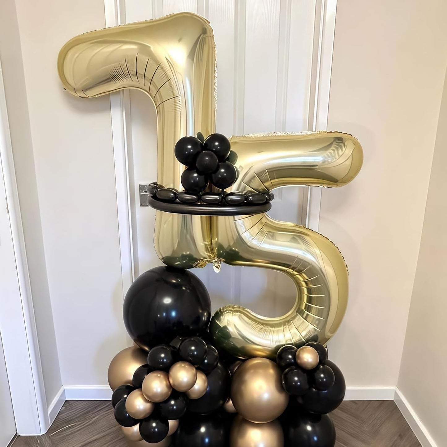 Champagne Gold 7 Balloon,40 Inch Light Gold Number 7 Balloon Big Foil Mylar Helium 7 Balloon for Birthday Party