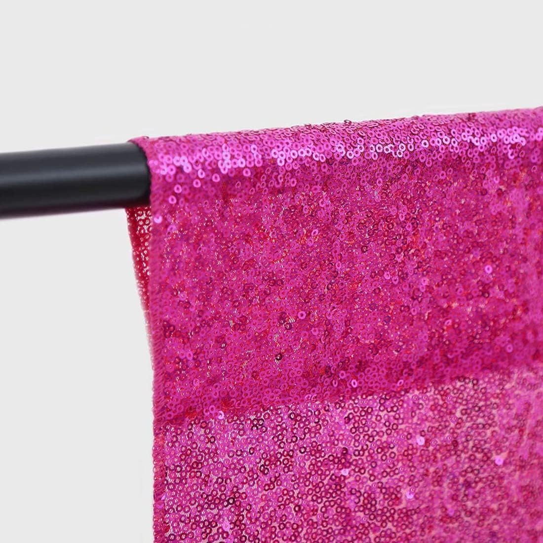 Fuchsia Sequin Backdrop Sequin Backdrop (8FTx8FT, Fuchsia) Sparkly Background Drapes for Party Birthday Weeding Decor