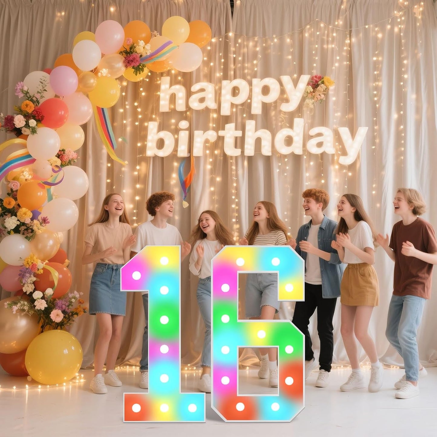 Ledido 4FT Marquee Light Up Numbers, 34 Colors Changing Marquee Numbers 4 Feet Tall with Remote, Big Numbers for Party Wedding Graduation Birthday Decoratoons, Large Light Up Number 8