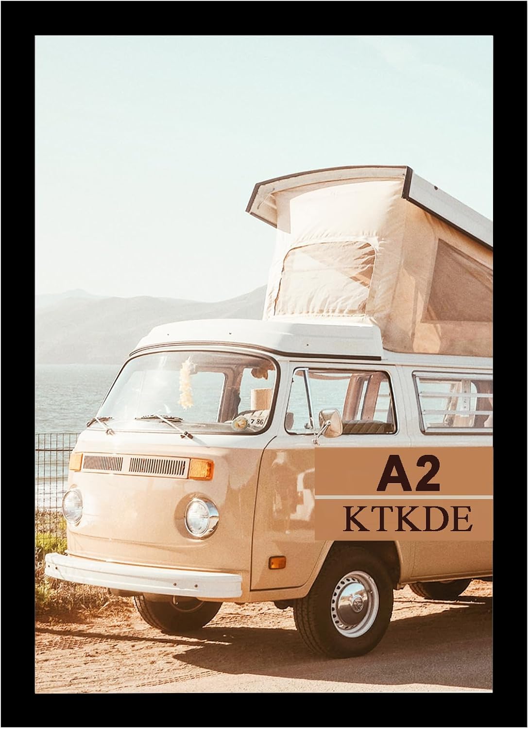 KTKDE A2 Poster Frame Black 16.5x23.4 inch Woodgrain Picture Frames,Vertical & Horizontal Wall Hanging Large Picture Frame for Photos,Posters and Artwork - Perfect for Christmas gifts and Home Decor