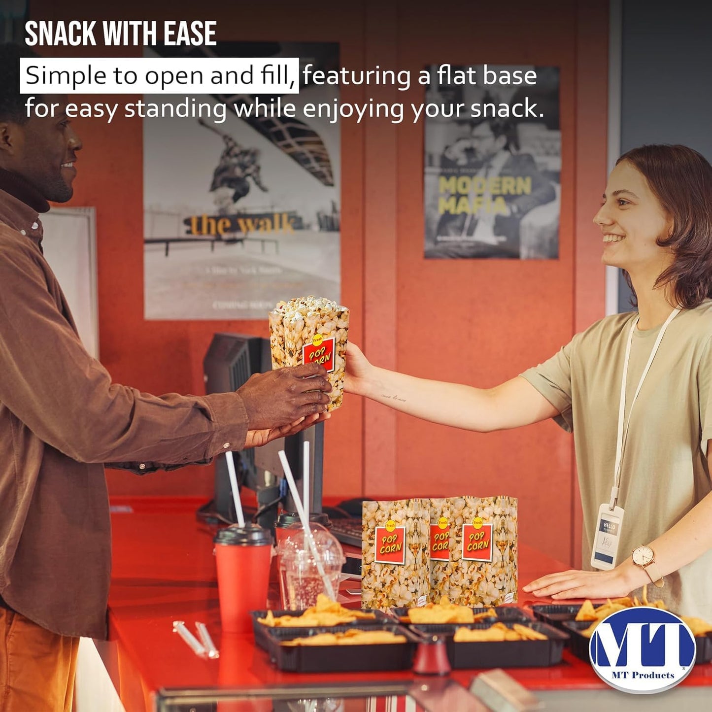 MT Products Popcorn Bags 2.5 oz. - Medium Individual Popcorn Holder - Pack of 1600