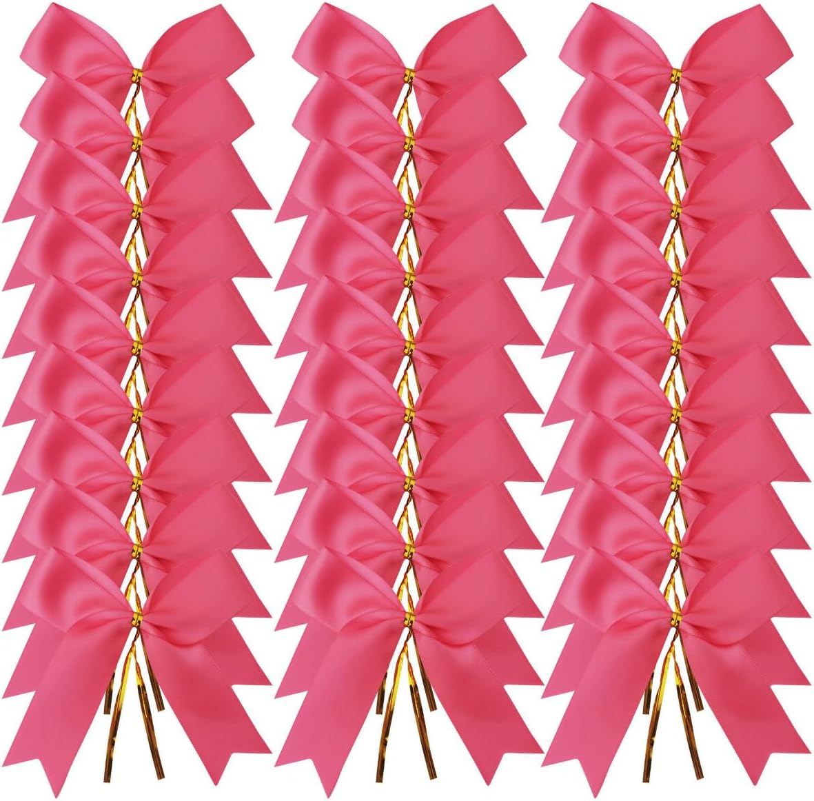 50pcs 3-1/2" Hot Pink Satin Ribbon Bows with Twist Ties for Gift Wrapping Packing Christmas Decoration(Hot.Pink)