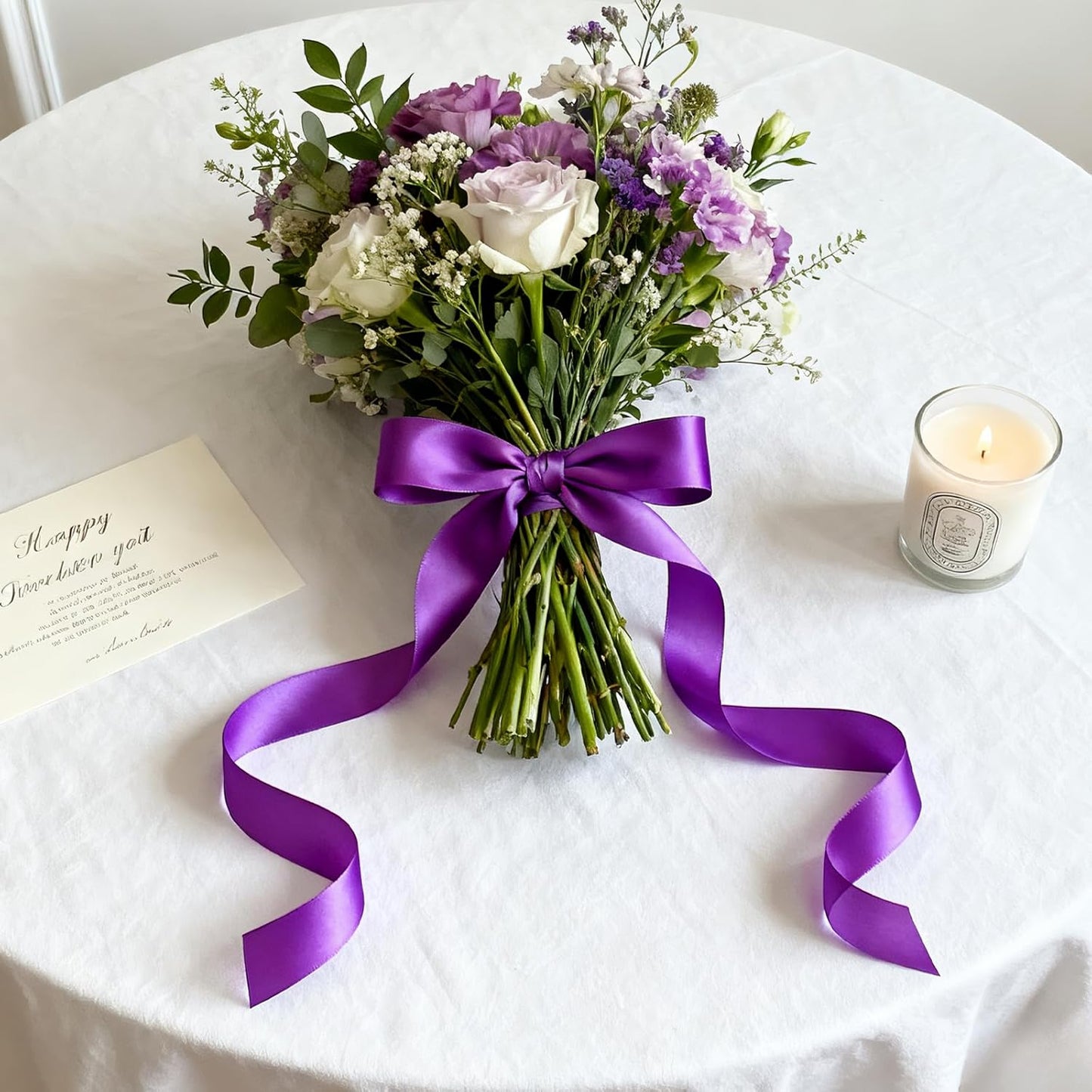 NESCCI 100 Yards Ribbon,1-1/2 Inch Purple Satin Ribbon,Single Face Satin Ribbons,Perfect for Gift Wrapping,Wedding Decoration,Handmade Bows,Wrapping Bouquet, Halloween, Christmas