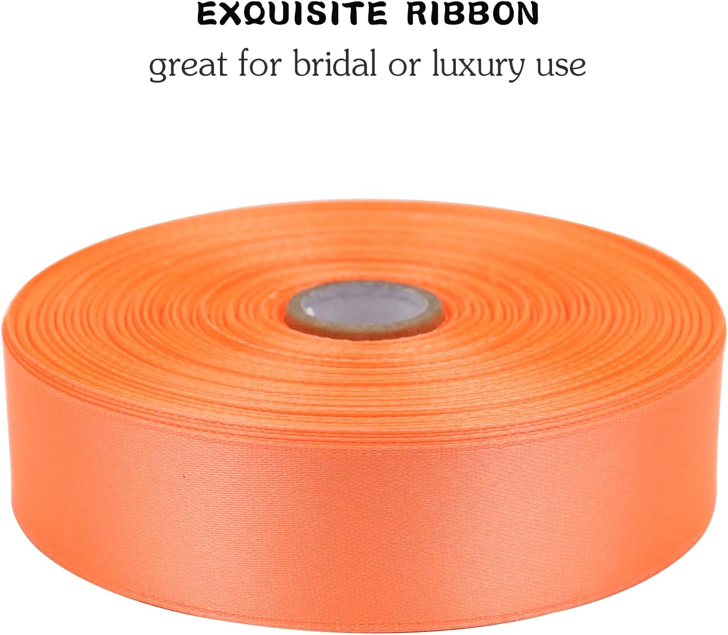 Orange Solid Satin Ribbon 1 Inch 50 Yards Solid Polyester Fabric Ribbon for Gift Wrapping Wedding Christmas Baby Shower Birthday Party Decoration Handmade Immortal Flower Craft