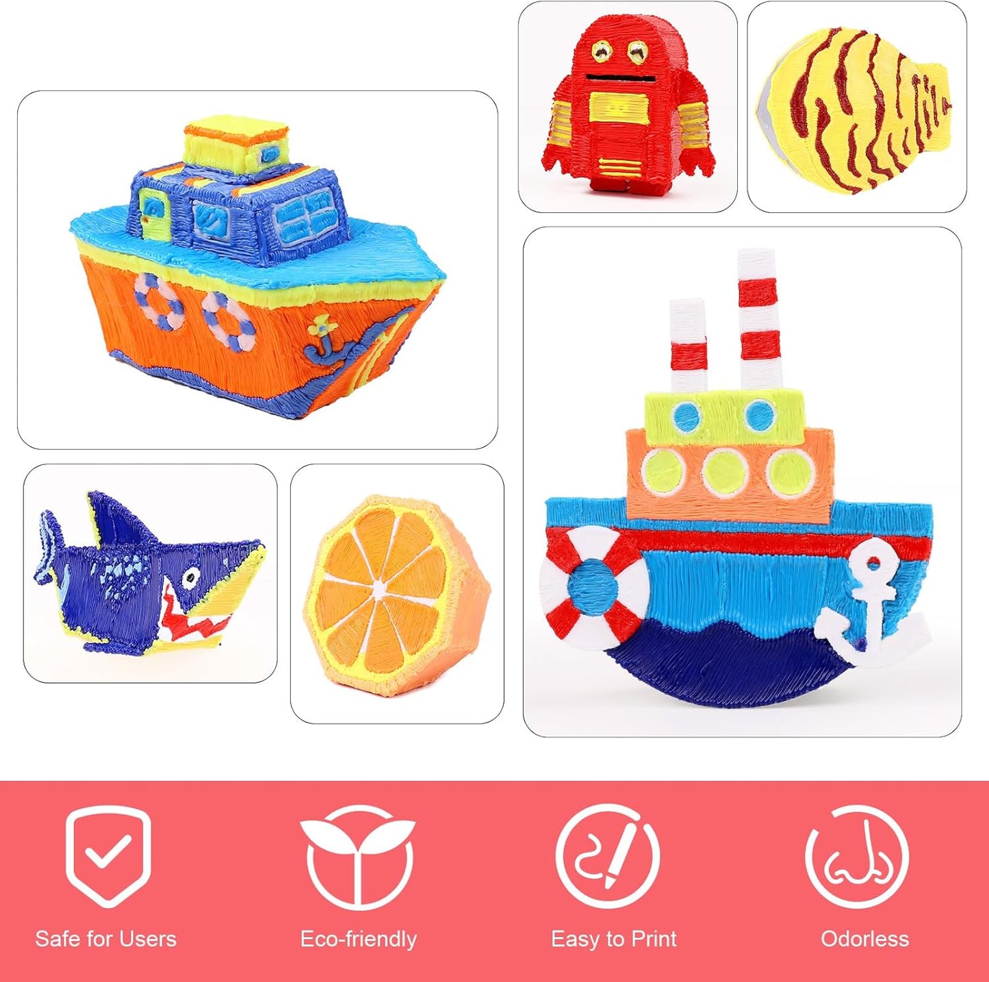 FIROS 3D Pen Filament Refills, 32 Colors 3D Pen PLA Filament, Each Color 9.84 Feet, Total 315 feet 3D Printing Pen PLA Filament, Compatible with SCRIB3D MYNT3D 3D Pen, Not Suitable for 3Doodler