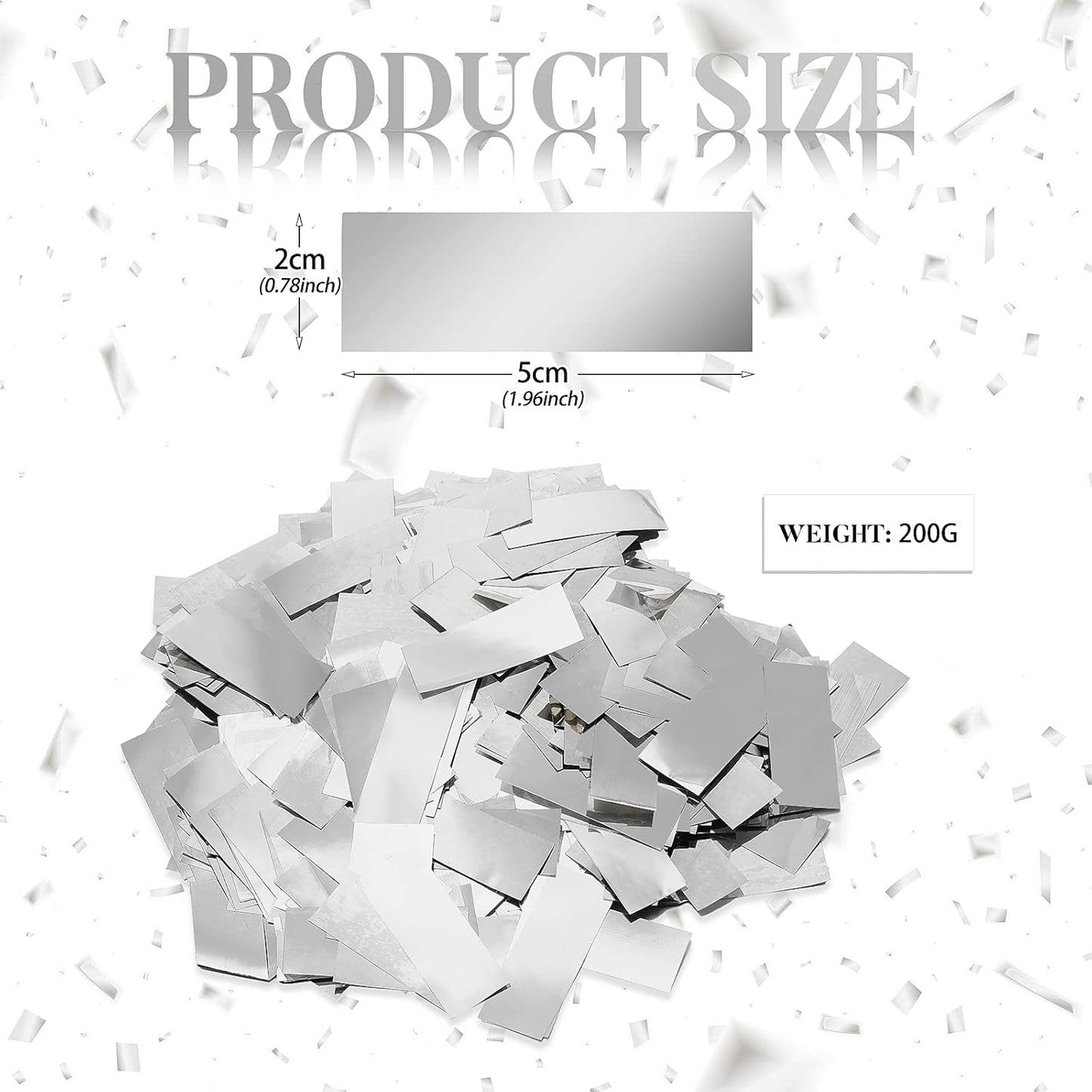 Sumind 200 Grams Gold Silver Large Metallic Confetti Rose Glitter Throwable Table Scatter Foil Confetti for Christmas Birthday Party Baby Shower Graduation Wedding Celebrations(Silver)