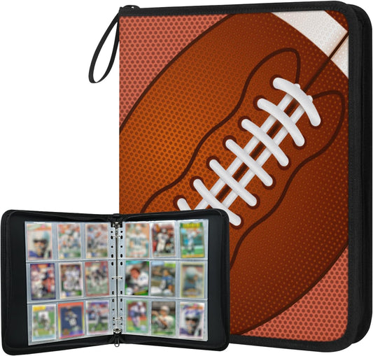 Trading Card Binder 9 Pocket - Football Card Binder with Sleeves 900 Double Sided Pockets Sports Trading Cards Album Cards Holder Protectors Set Fit for Game Cards, Sports Cards