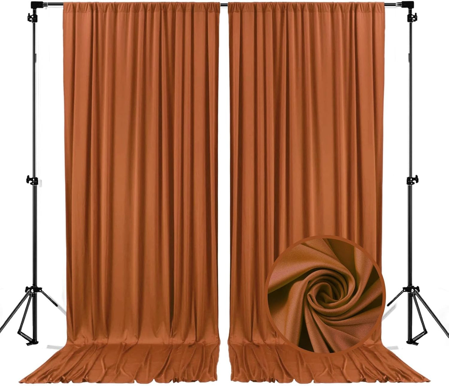 10 x 7 Feet Bronze Backdrop Curtain for Partie, Background Curtains for Photoshoot, Birthday, Wedding, Halloween, Thanksgiving, Christmas, New Year Party Decorations 5Ft x 7Ft, 2 Panels