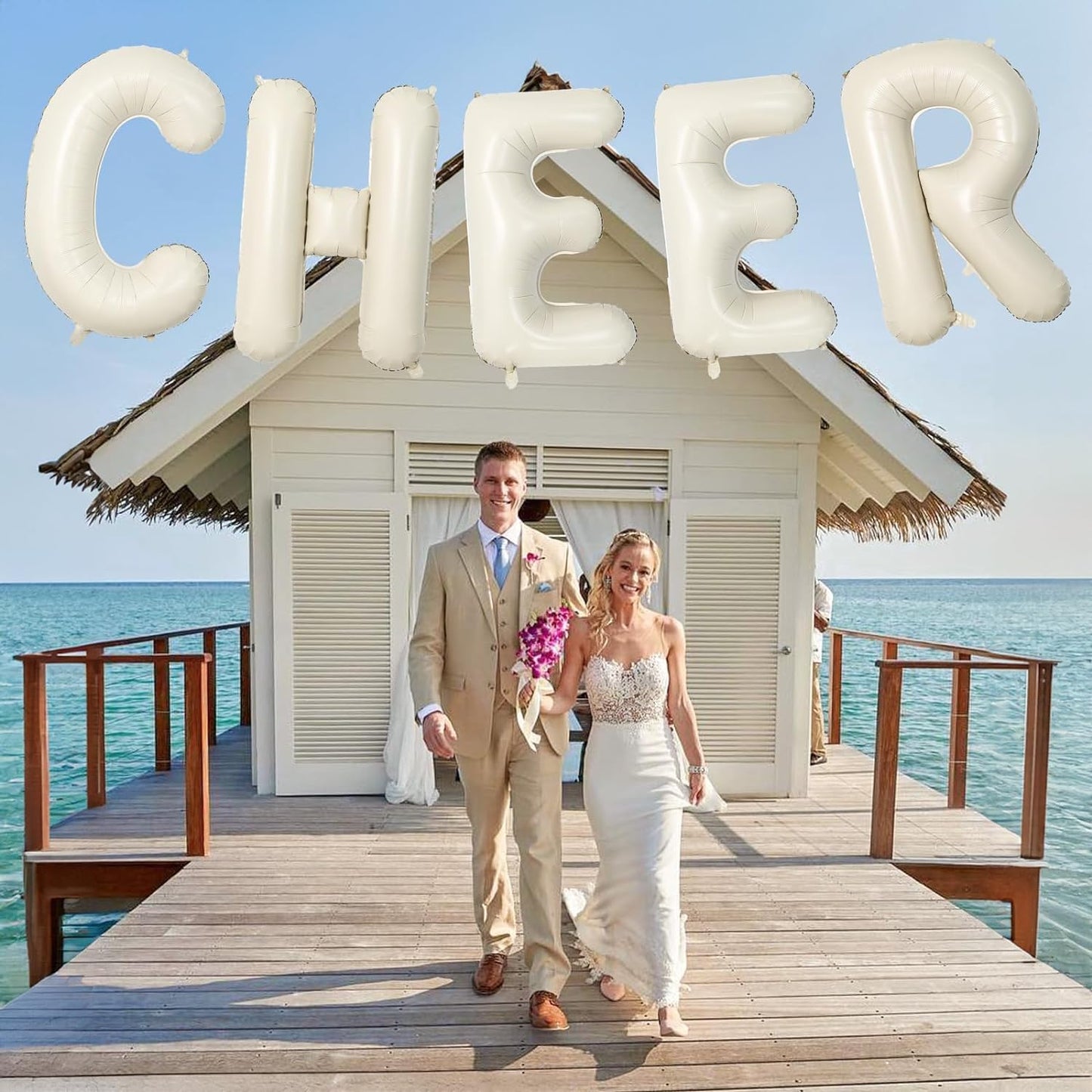 Cream A Letter Balloons, 40 Inch Alphabet Foil Name Beige, Large Self Inflating Letters A, White Sand Mylar Helium Custom for Girls Birthday Party Baby Shower Decoration