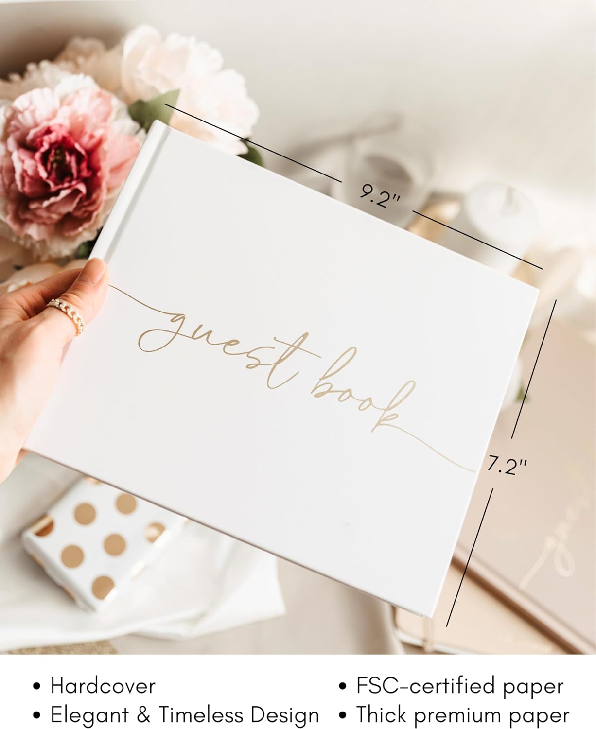 Lamare Wedding Guest Book – Polaroid Guest Book for Wedding Reception, Baby Shower, Birthday, Bridal Shower and Special Event Guestbook – A Stylish Sign in Book for Party - Blank Page