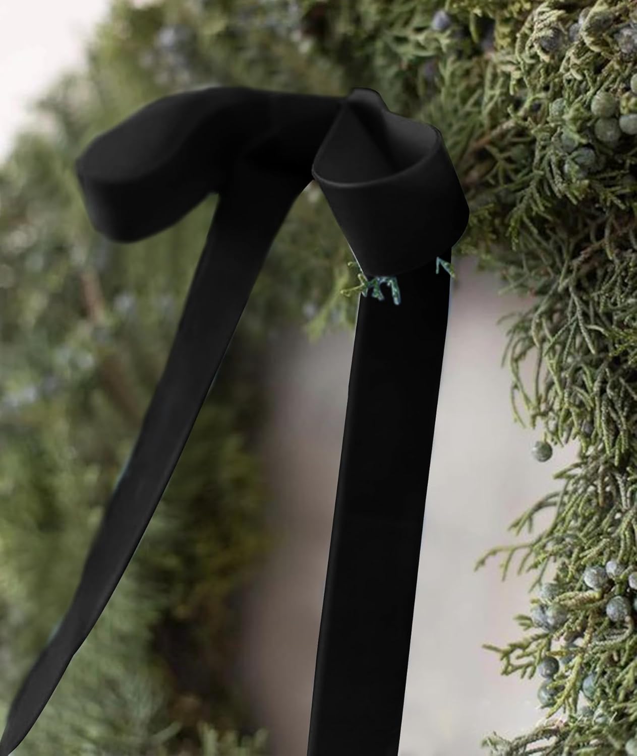 Black Velvet Ribbon 1.5'' 25 Yards for Christmas Tree, Gift Wrapping, Flower Bouquet, Wreath Decorations, Bow Making