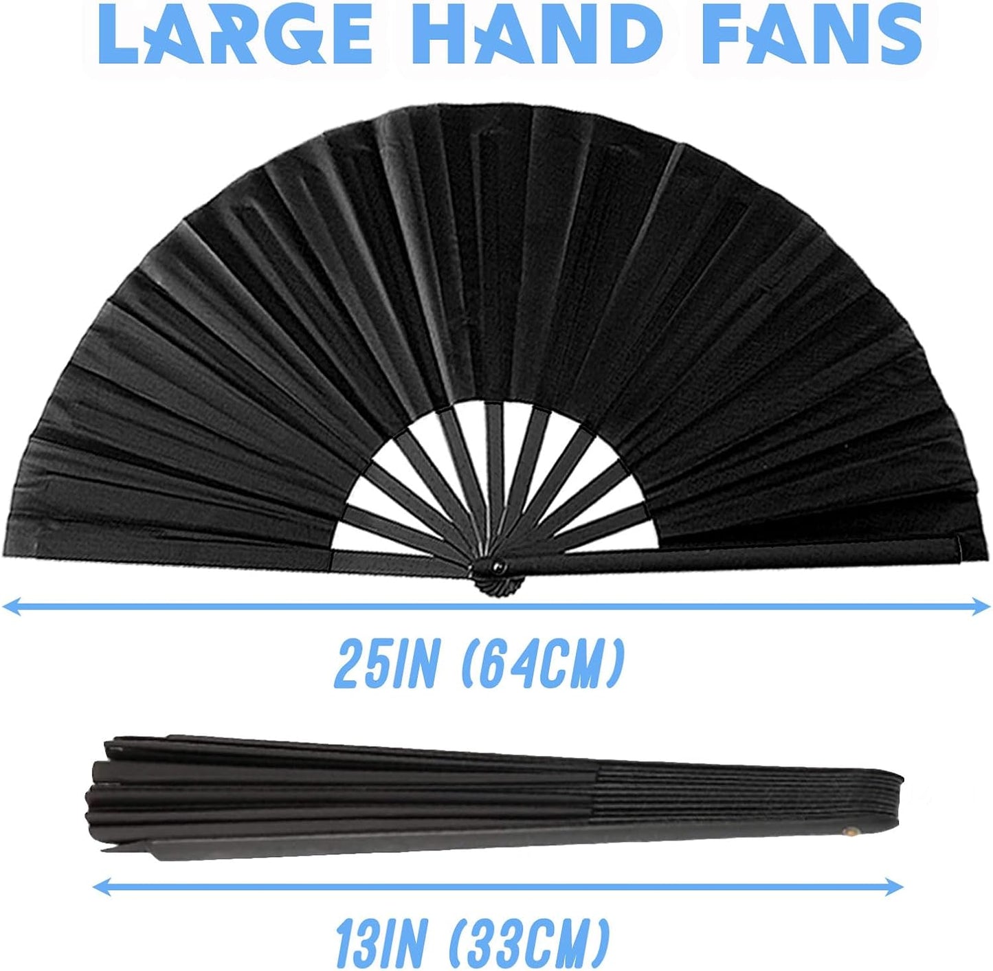 10 Pcs Loud Clap Fans for line Dancing Bulk, Chinese Kung Fu Tai Chi Large Hand Fans for Women Foldable for Festival Dance Party Popping Clacking (Navy)