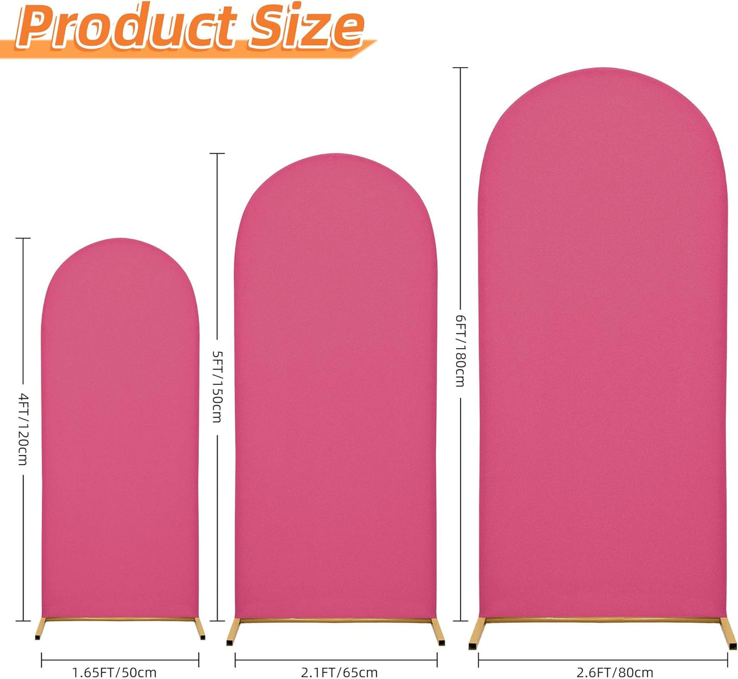 Wedding Arch Cover 4FT 5FT 6FT Arch Backdrop Cover Spandex Fitted Arch Cover for Round Top Chiara Backdrop Stand Covers for Wedding Birthday Party Baby Shower Banquet Ceremony Decoration