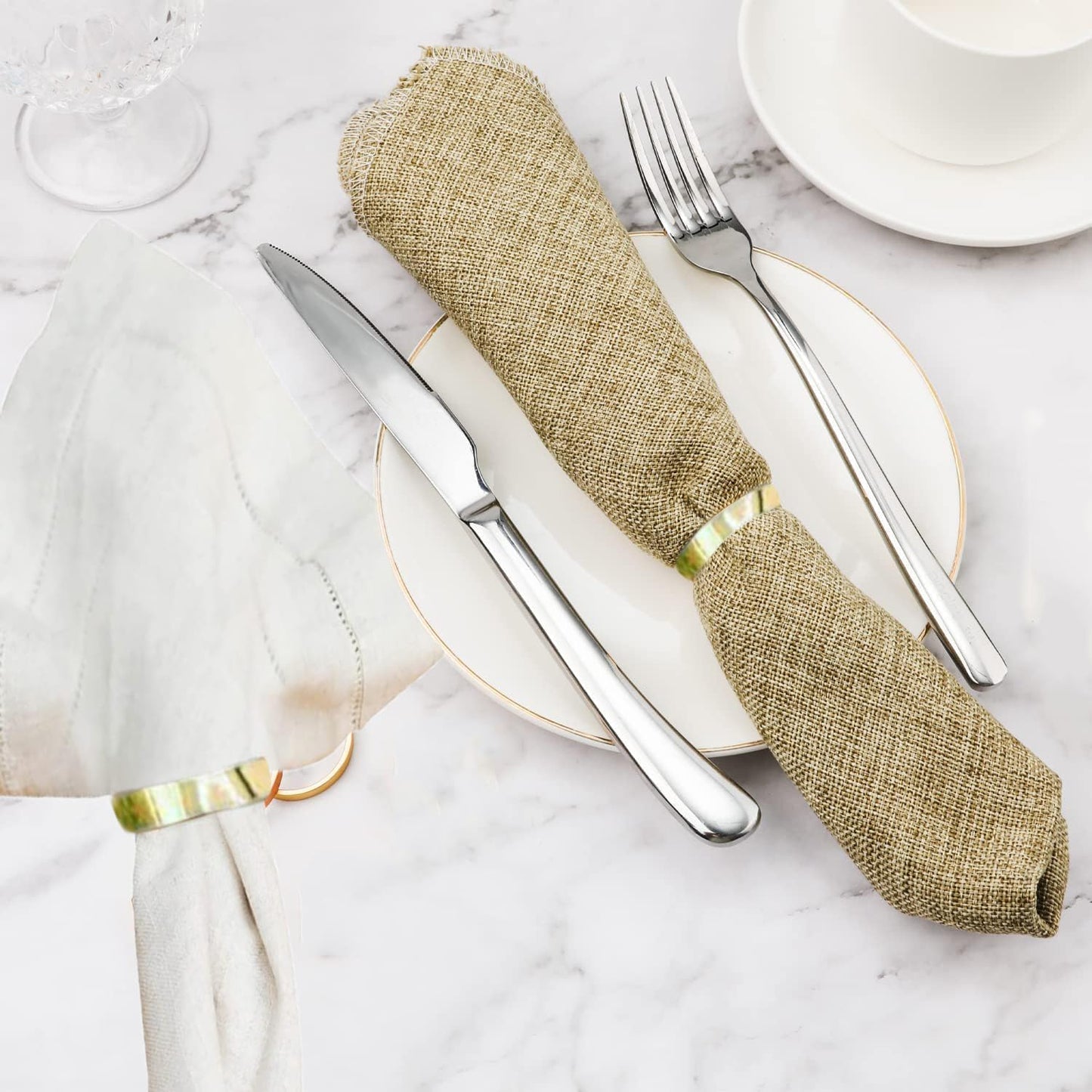 Gold Napkin Rings - 80 Pcs Stainless Steel Napkin Rings,Metal Napkin Ring for Table Settings Wedding Christmas Party Dinner Table