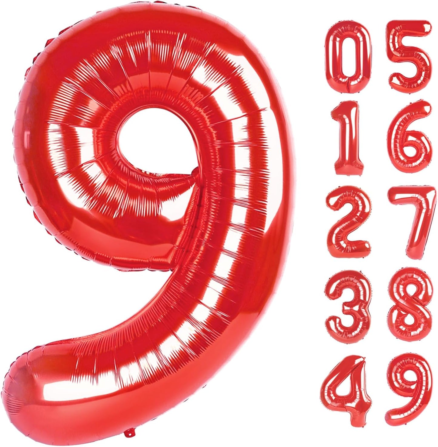 Number Balloon 40 Inch Red 9 Balloon, Large Numbers 9 9th Decorations for Girl Boy Birthday, 9 19 29 39 49 Birthday Party Engagement Wedding Supplies