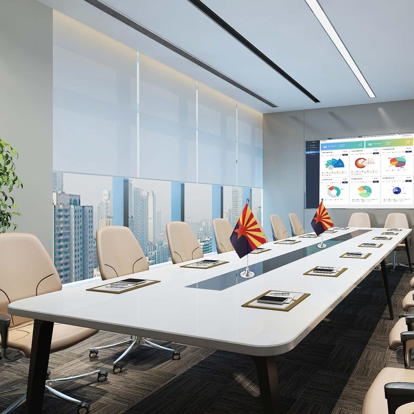 ZXvZYT 2 Pack American US Arizona flag USA Arizona AZ State table flag,Small Mini United States Desk Flags With Stand Base,for U.S. States Party Events Celebration Decorations Supplies