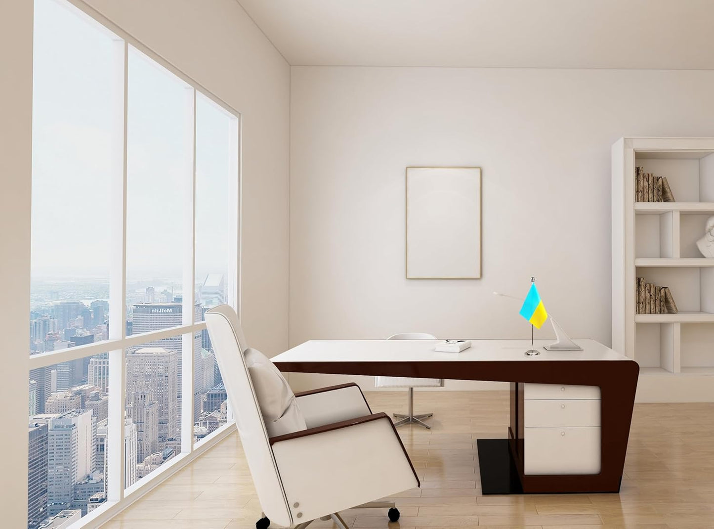 Ukraine Ukrainian Deluxe Desk Flag Set Small Mini Miniature Ukraine Ukrainian Table Desktop Flags,Festival Events Celebration,Office Decoration-2 Pack