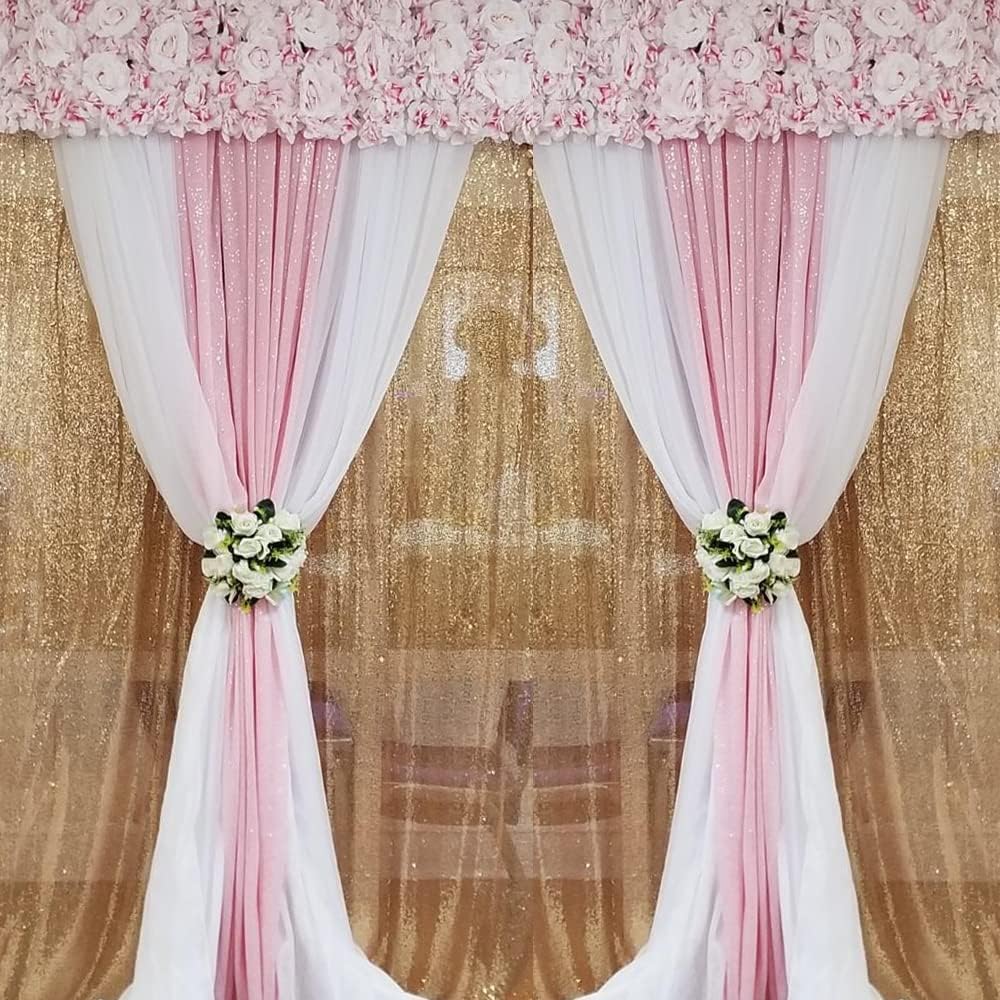 Pink Sequin Backdrop Curtains 2FTX8FT 2 Panels Sparkly Background Drapes for Backdrop Party Birthday Wedding Decor