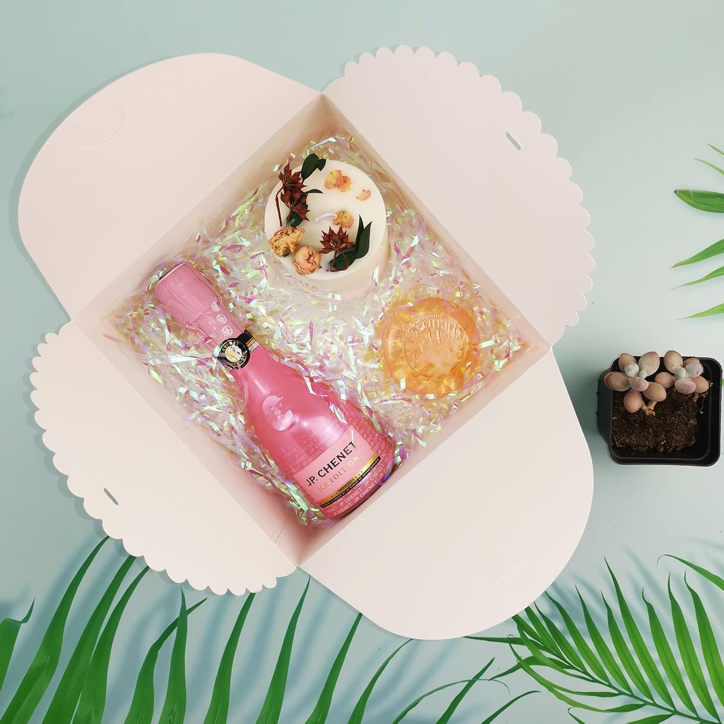 WEWILUCK Large White Gift Box, 10 Pack Decorative Gift Boxes with Ribbons for Presents Bulk(8x8x4 Inches)