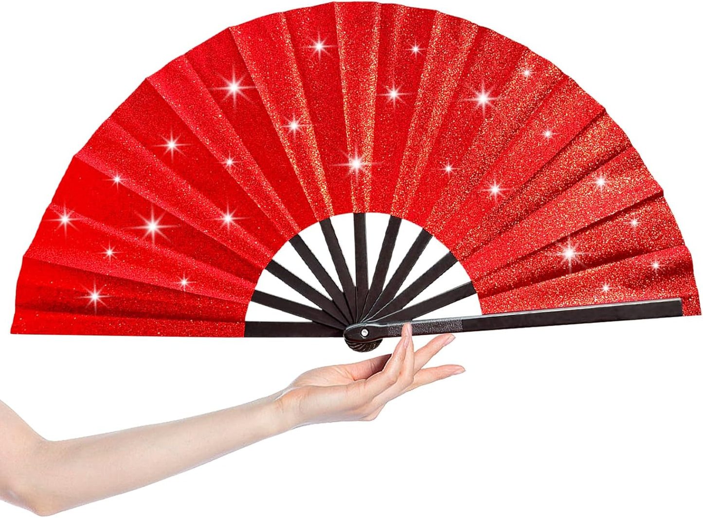 Large Clacking Folding Hand Fans for Line Dancing, Boots on The Ground Rave Hand Fan for Women Foldable, Party, Festival, Decoration