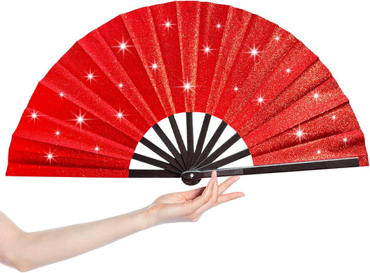 Large Clacking Folding Hand Fans for Line Dancing, Boots on The Ground Rave Hand Fan for Women Foldable, Party, Festival, Decoration