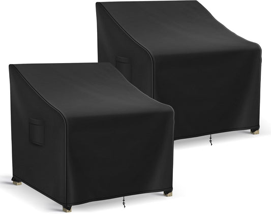 Patio Furniture Covers Waterproof for Chairs, Lawn Outdoor Chair Covers 2 Pack, Patio Chair Covers for Outdoor Furniture Fits up to 33W x 34D x 31H inches, Black