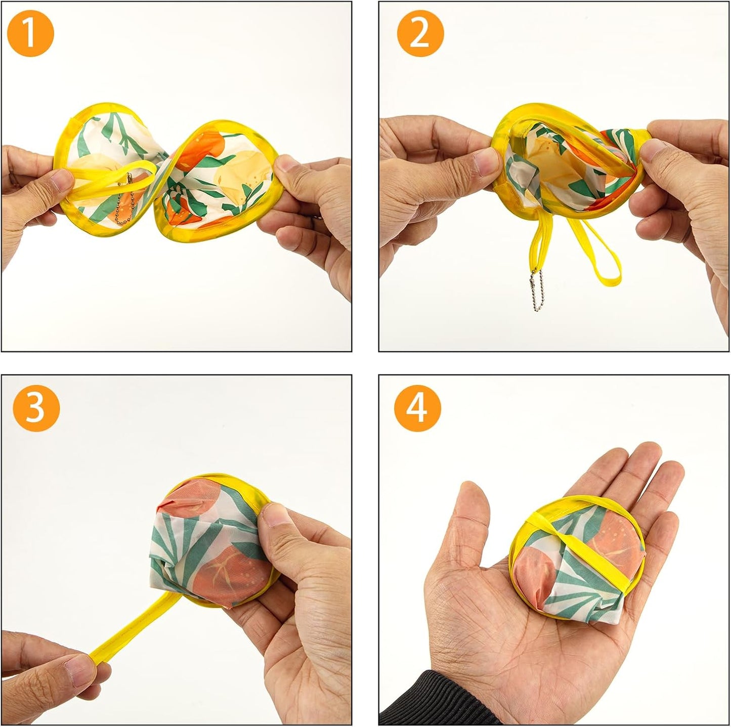 4 Styles Summer Round Foldable Hand Fan Japanese Foldable Fan Style Handheld Foldable Compact Cooling Fans,Round Folding Fan for Outdoor Games,Xmas Decoration,Festival,Party Favors,Travel,Events