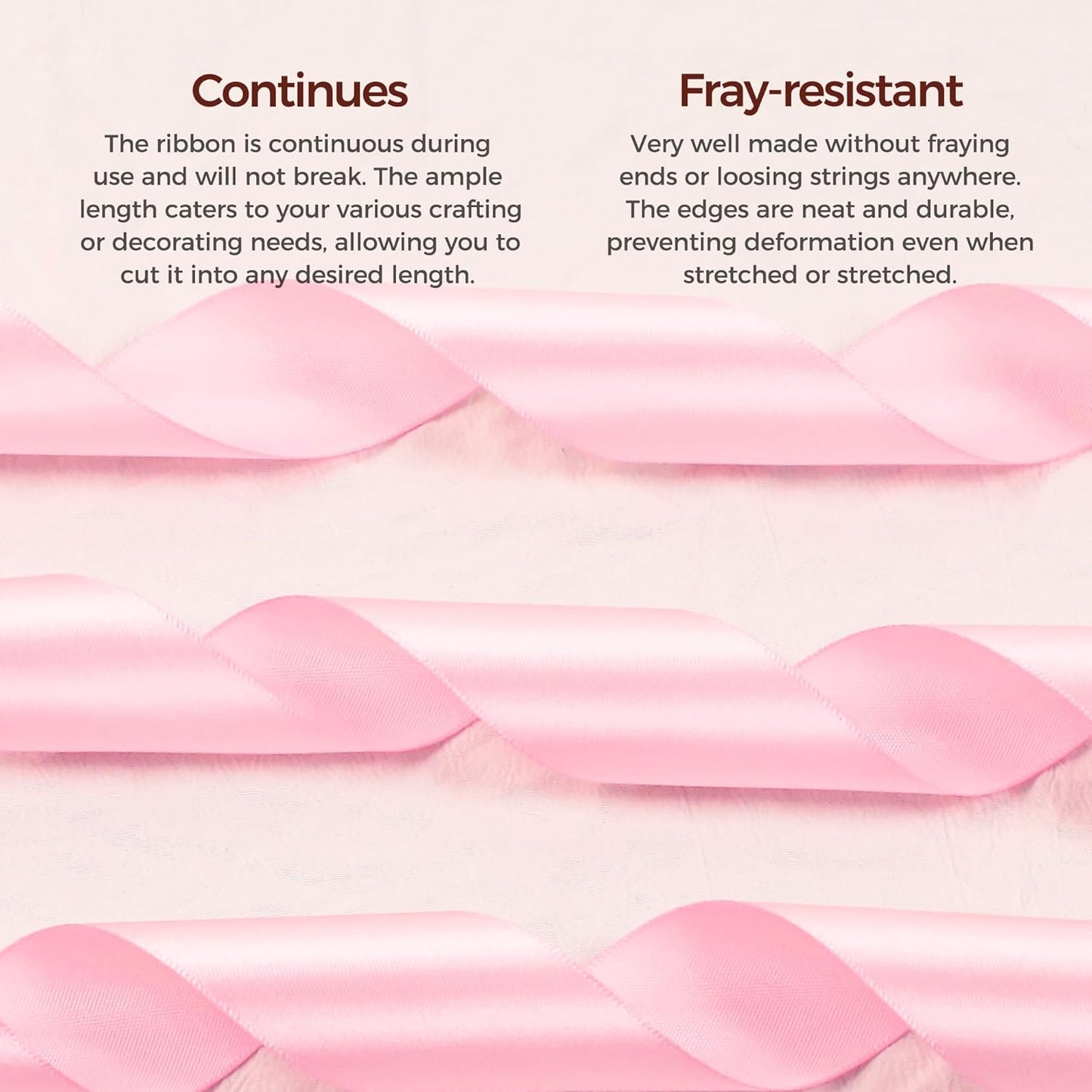Rose Pink Satin Ribbon 1-1/2 inch X Continuous 100 Yards, Single Face Polyester Ribbon Perfect for Gift Wrapping, Flower Bouquet, Wedding Decor, Crafts, Bow Making, Sewing and More