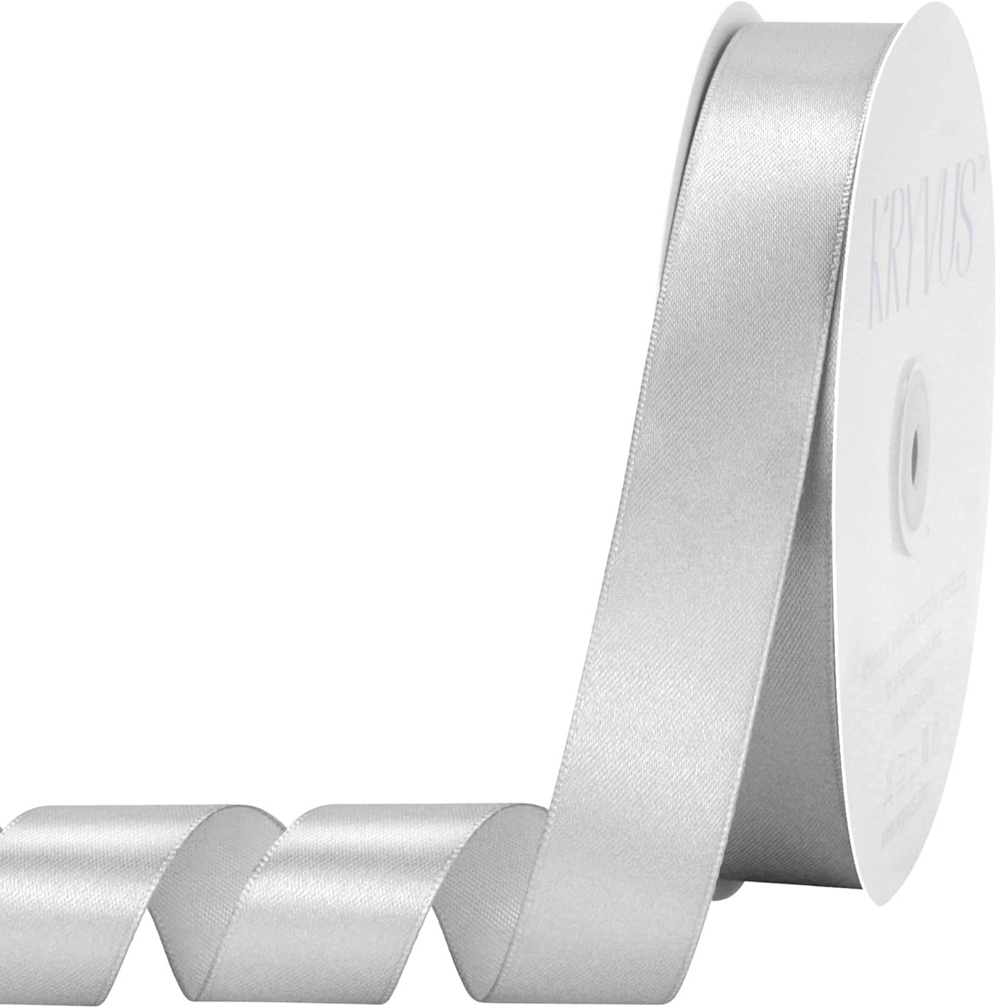 Silver Satin Ribbon 1 inch X Continuous 100 Yards, Single Face Polyester Ribbon Perfect for Gift Wrapping, Flower Bouquet, Wedding Decor, Crafts, Bow Making, Sewing and More