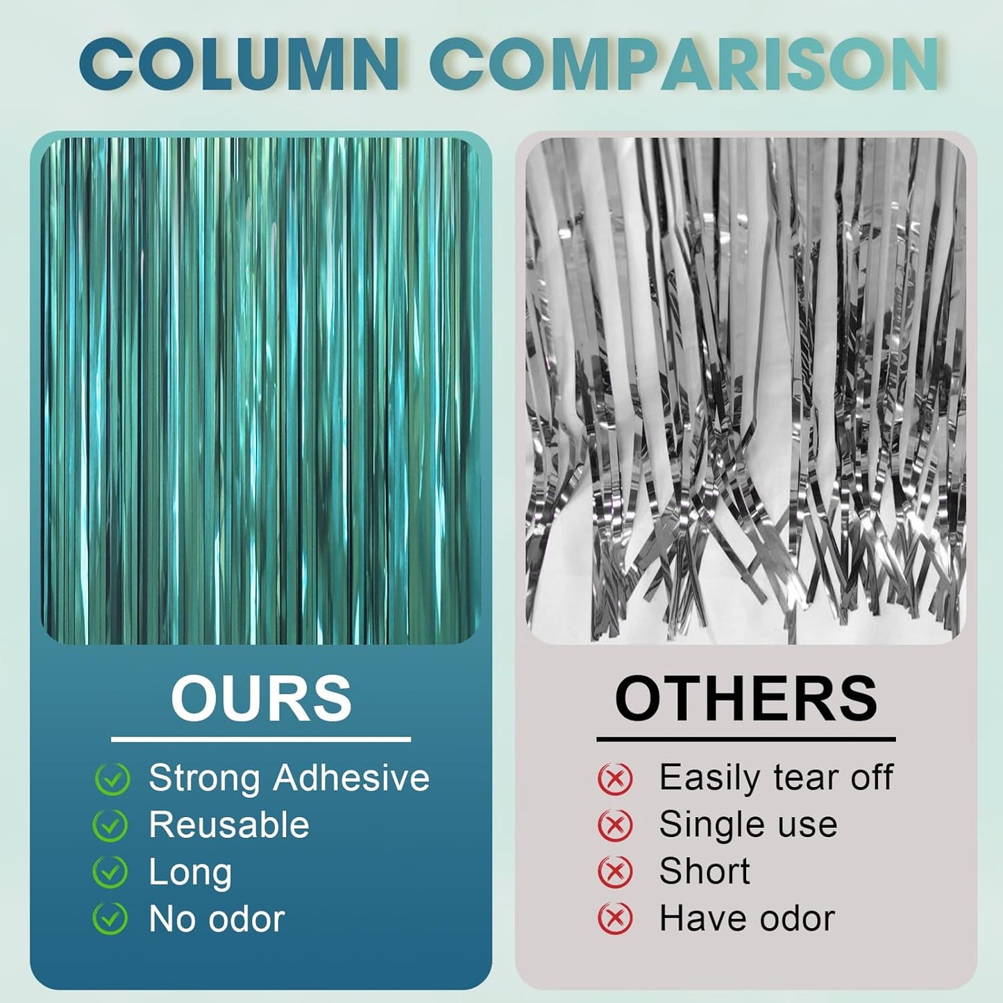 3 Pack 3.3 x 6.6 ft Dark Green Foil Fringe Backdrop Curtains, Tinsel Streamers Party Decorations, Fringe Backdrop for Birthday, Baby Shower, Gender Reveal, Graduation