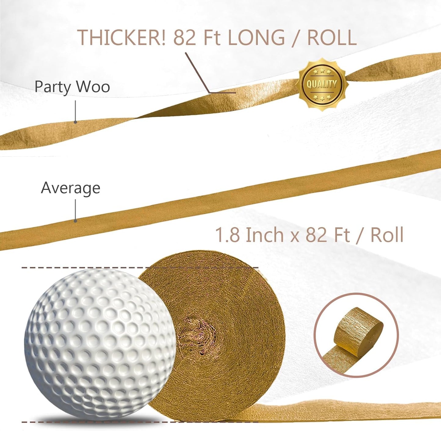 PartyWoo Light Brown Crepe Paper Streamers 4pcs 328ft Pack of Nude Boho Neutral Crepe Paper Streamers for Birthday Baby Shower Wedding Graduation Anniversary Woodland Jungle Theme Party Decorations