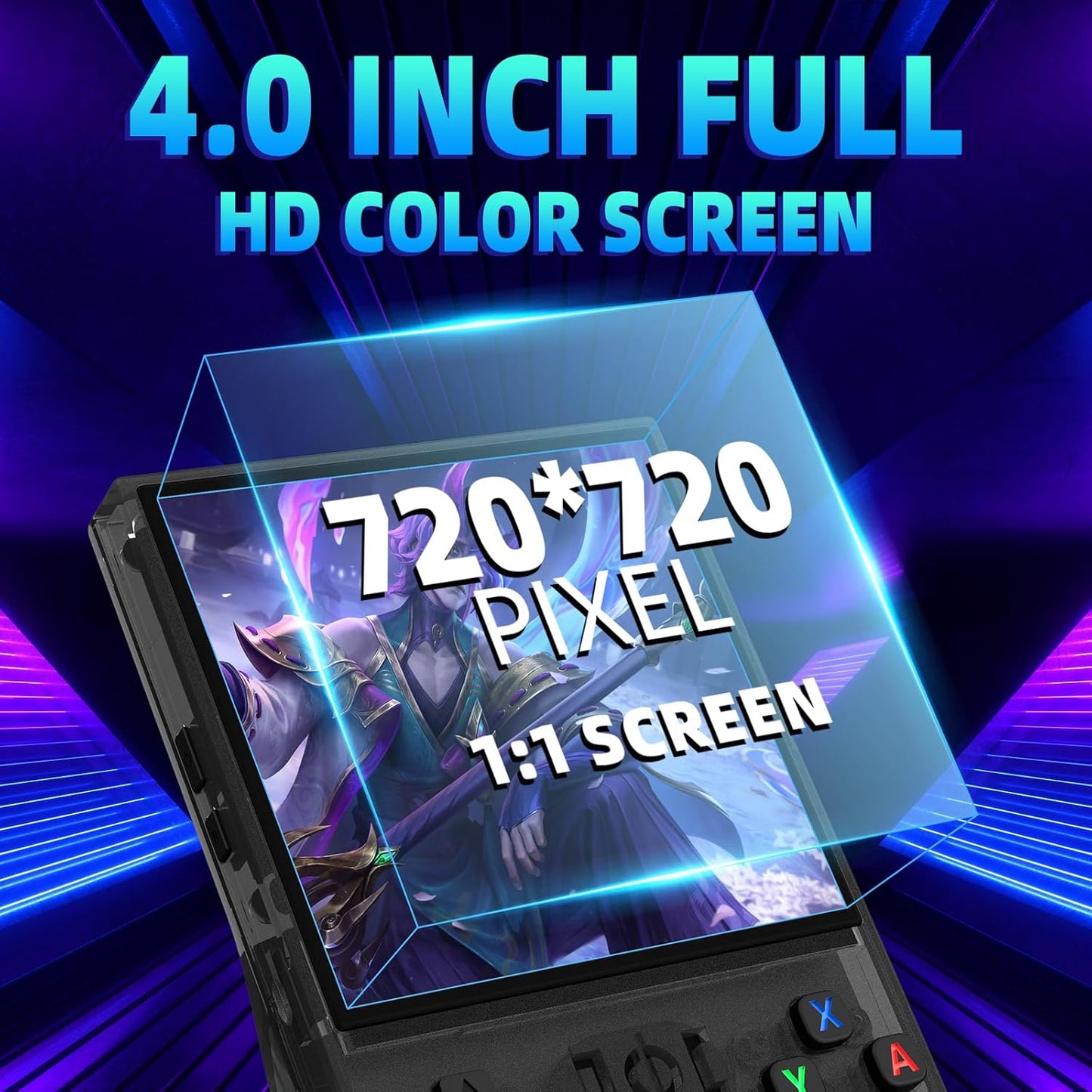 R36MAX Retro Handheld Game Console,64GB Preloaded Classic Video Games,Support 30+ Simulators,Retro Gaming Console with 4.0-in HD IPS Screen, 4000mAh Battery (Black)