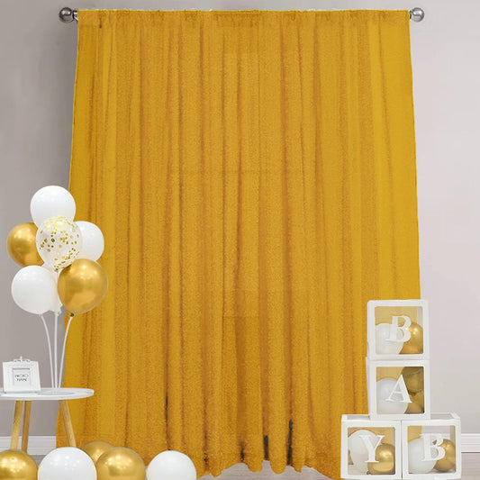 10ft x10ft Gold Metallic Spandex Backdrop Drapes Curtains, 1 Panel Glitter Sheer Photography Background, Stretchy Spandex Fabric for Wedding, Party, Baby Shower, Photo Booth Decor