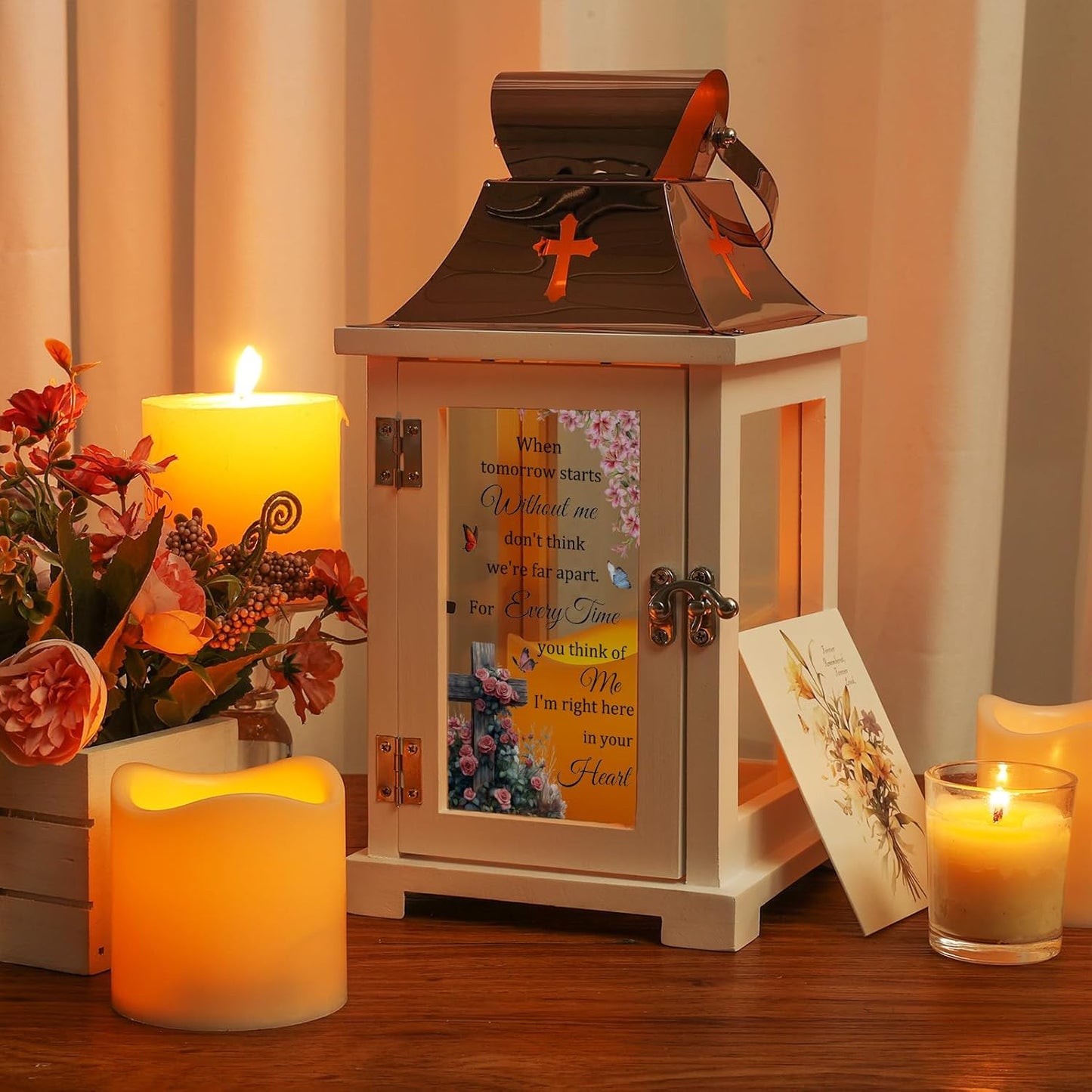 Memorial Lantern, Bereavement Sympathy Gifts for Loss of Loved One, Sympathy Lantern for Loss of Mother Father Brother Sister, Remembrance Funeral Gifts Celebration of Life