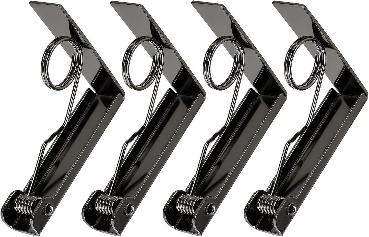 uxcell 4 Pack Tablecloth Clips, Stainless Steel Table Cloth Cover Clamps, 2.87" x 2.36" Windproof Holder Clips for Home Party Picnic Wedding Camping Dining Tables, Metallic Black