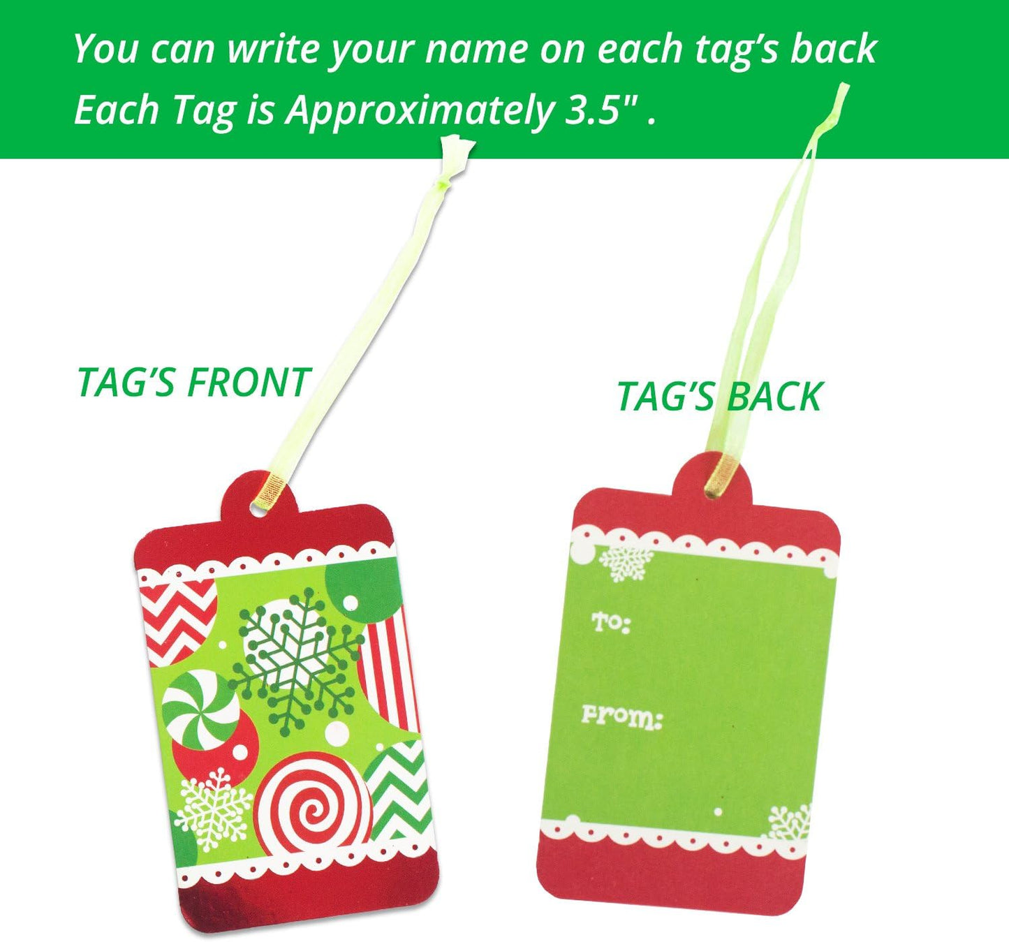 Christmas Gift Tags 60 Count with Untied String (15 Assorted Glitter, Foil, Printed Designs for DIY Xmas Present Wrap and Label Package Name Card)