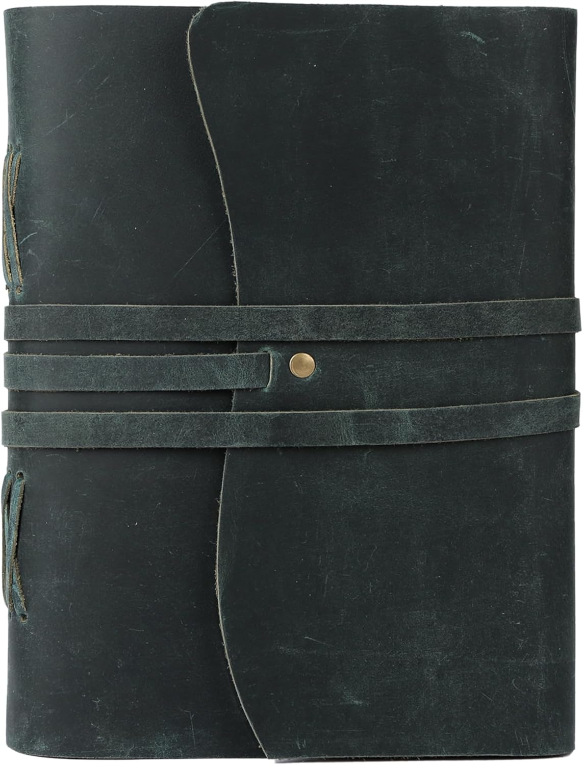 Handmade Leather Journal 7x5 Inch | Blue Vintage Notebook with Unlined Blank Paper | Antique Travel Diary, Writing Sketchbook for Men & Women