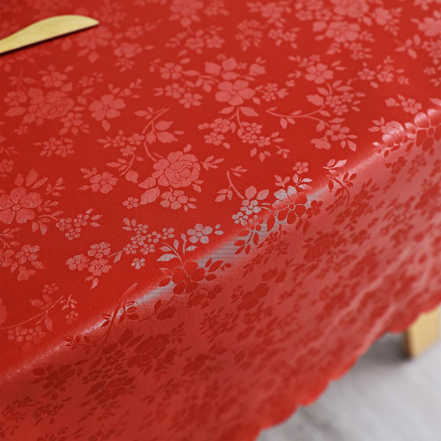 Smiry Square Table Cloth, Waterproof Heavy Duty Vinyl Tablecloths, Wipeable Washable Table Cover for Kitchen and Dining Room (Red, 54" X 54")