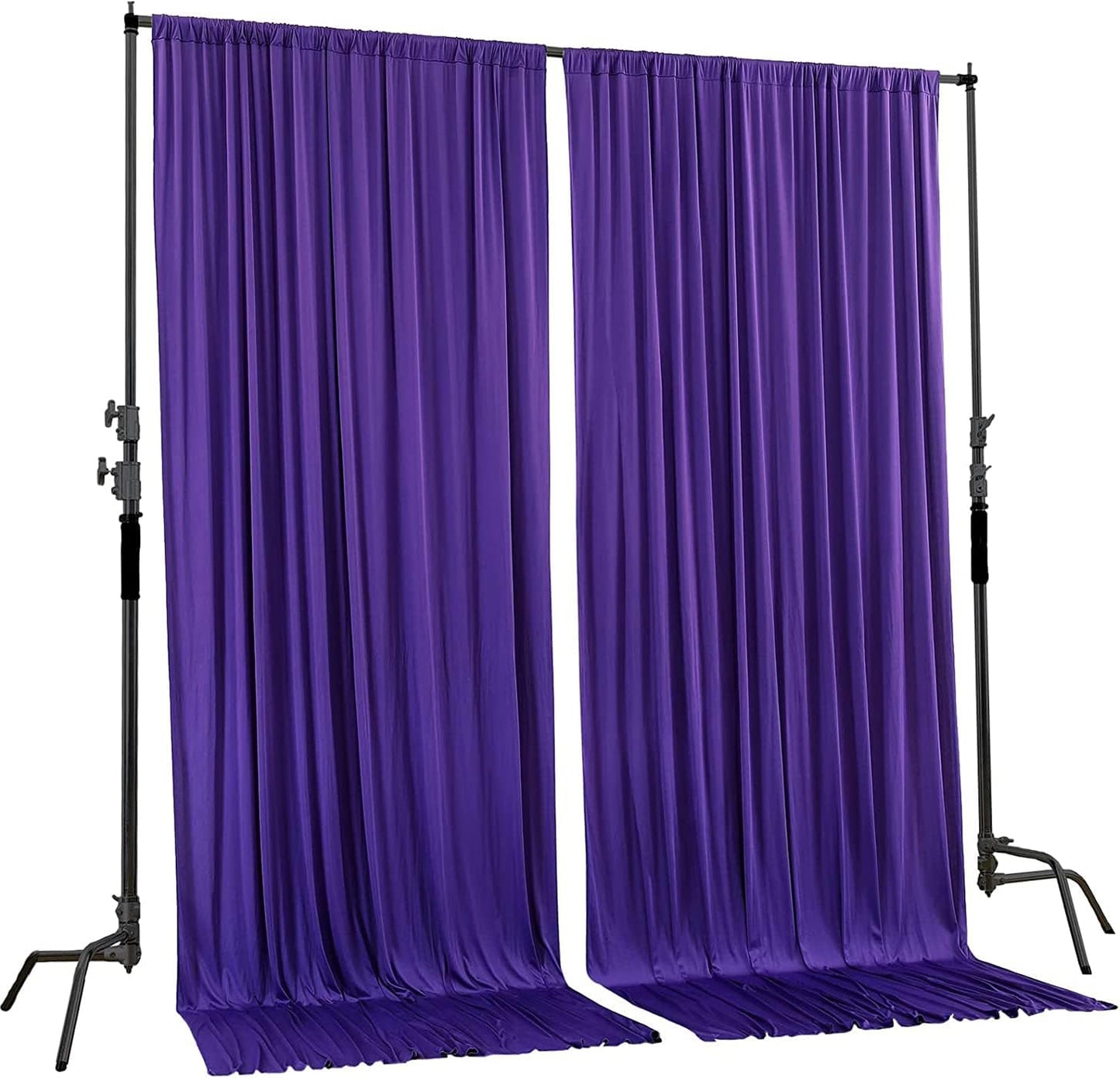 AK TRADING CO. 10 feet x 10 feet Purple IFR Polyester Backdrop Drapes Curtains Panels with Rod Pockets - Wedding Ceremony Party Home Window Decorations
