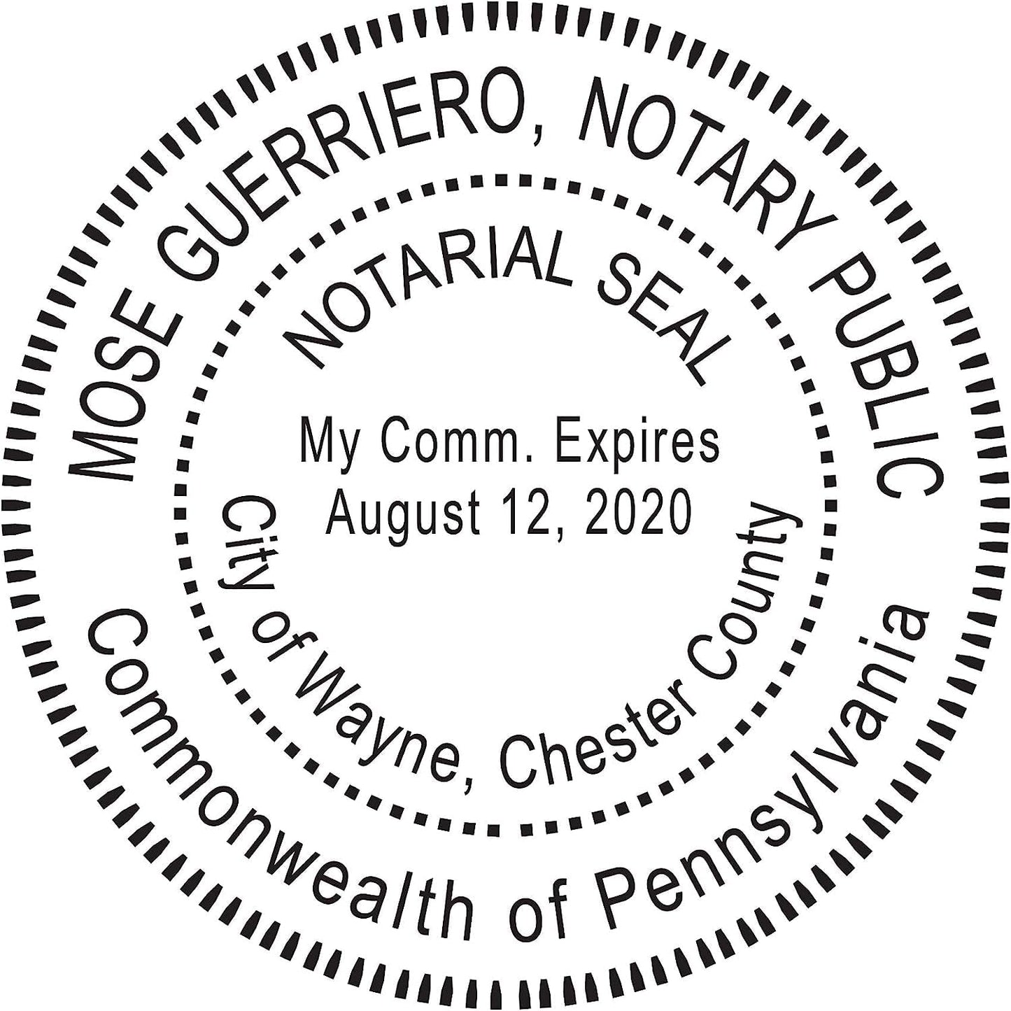 MaxMark Round Notary Pre-Inked Stamp for State of Pennsylvania