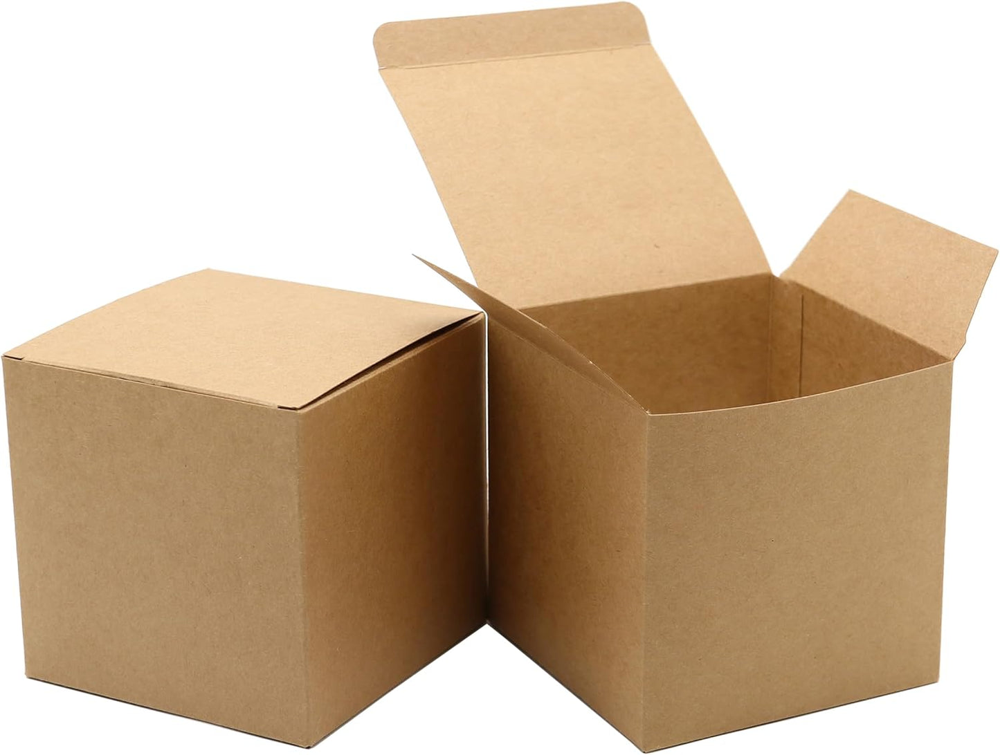 25 Pcs Brown Paper Gift Boxes, Small Candy Boxes Bulk, 4x4x4 inch Gift Box with Lids, Goodie Treat Boxes for Party Favors, Birthday Gifts, Wedding Gifts