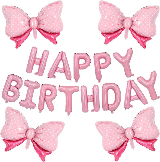 36 Inches Bow Foil Balloon Huge Bowtie Pink Balloon for Baby Shower, Wedding, Kids Theme Party Decoration (Pink 7)