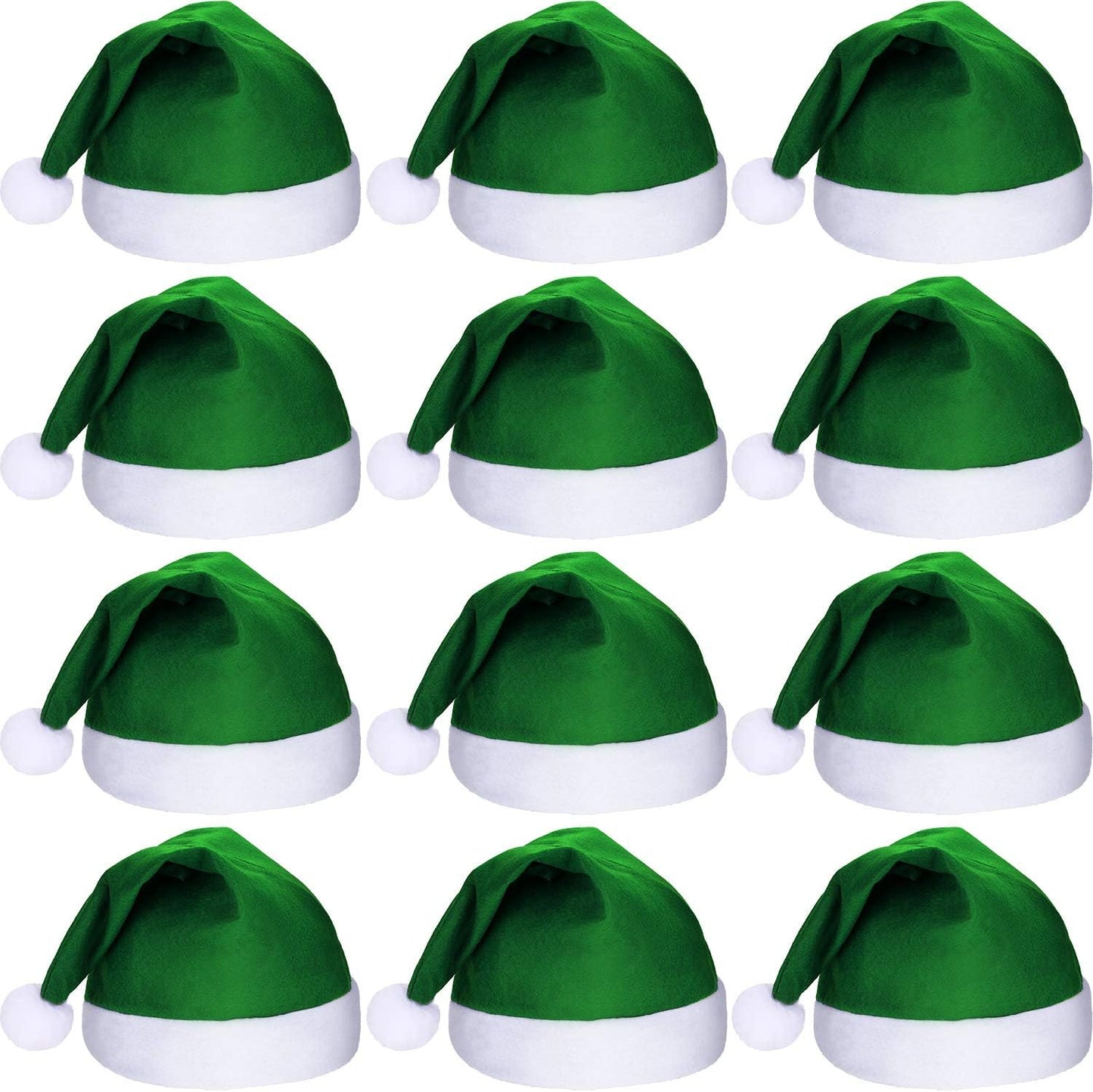SATINIOR 12 Pieces Santa Hats Christmas Non Woven Fabric Hat for Holidays Xmas Party Supplies