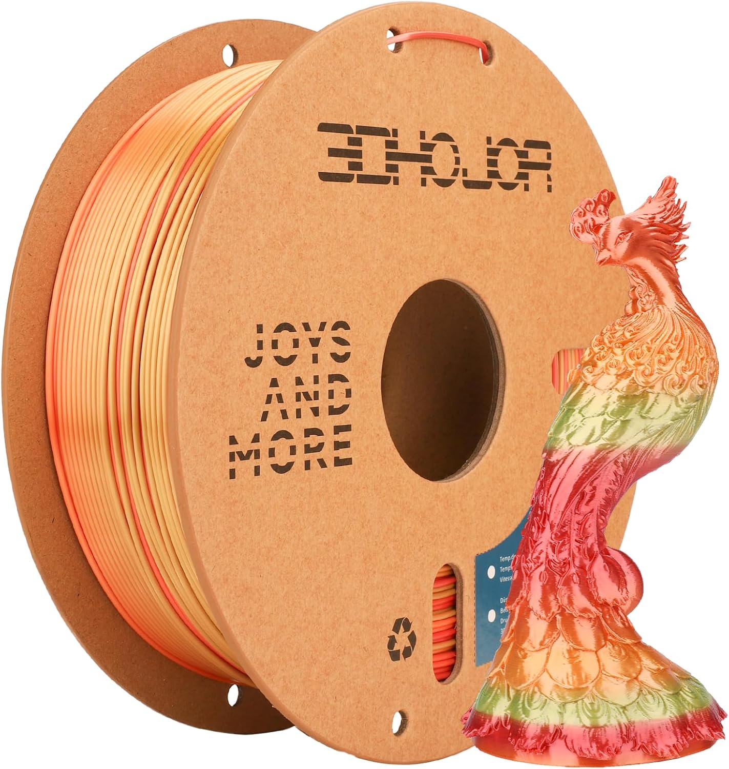 Silk PLA 3D Printer Filament 1.75mm Silk Shiny Fast Gradient Color Change Rainbow Multicolor PLA Filament 1kg (2.2lbs) /Spool for FDM 3D Printers-Blood Orange