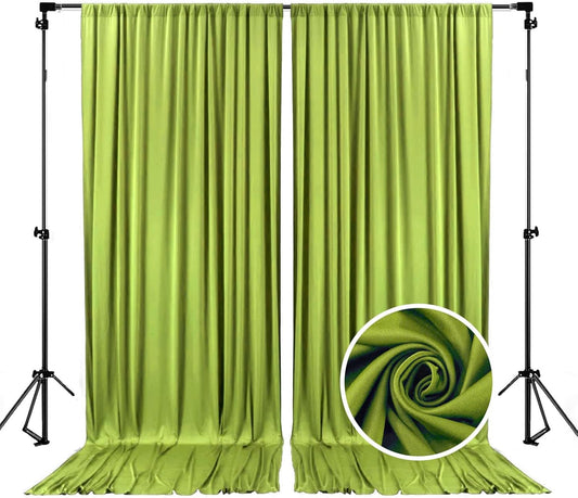 10 x 7 Feet Olive-Green Backdrop Curtain for Partie, Background Curtains for Photoshoot, Birthday, Wedding, Halloween, Thanksgiving, Christmas, New Year Party Decorations 5Ft x 7Ft, 2 Panels