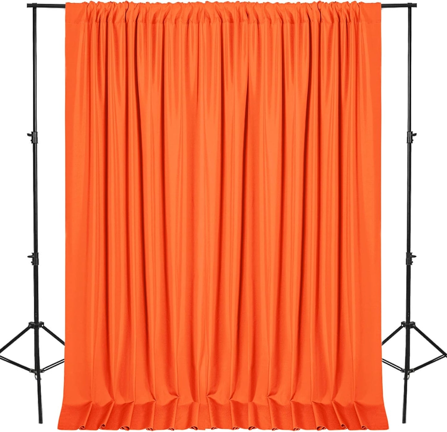 DWCN 10x8 FT Orange Backdrop Curtains for Parties, Photography Backdrop Drapes with Rod Pockets for Wedding Decorations Stage Birthday Family Gatherings, 2 Panels 5ft x 8ft