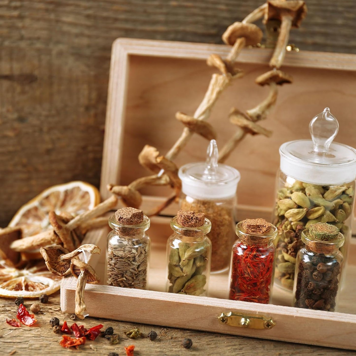 uxcell 10Pcs Mini Glass Bottles with Cork Stoppers, 15ml Small Clear Bottles Glass Empty Jars Vials for DIY Crafts Party Wedding Decor Favors