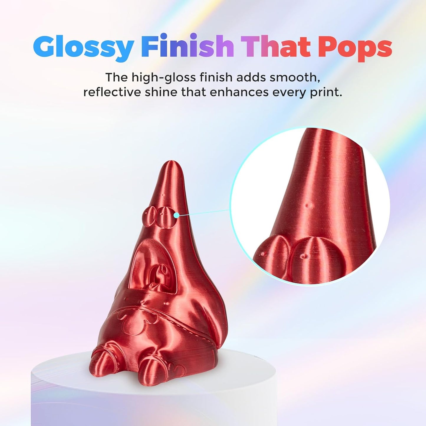 Flashforge 3D Printer Filament Silk PLA 1.75mm 1kg Spool-Dimensional Accuracy +/- 0.02mm (Red)